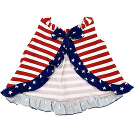 AnnLoren Baby Big Girls 4th of July Swing Stripes Stars Tank Top with